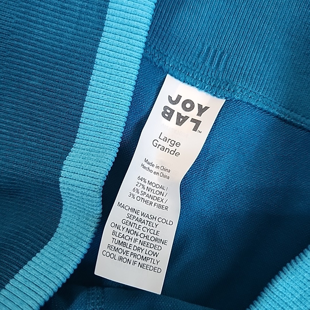 Womens Joy Lab 7/8 Length Leggings High Rise Blue Aqua Size Large NWT
