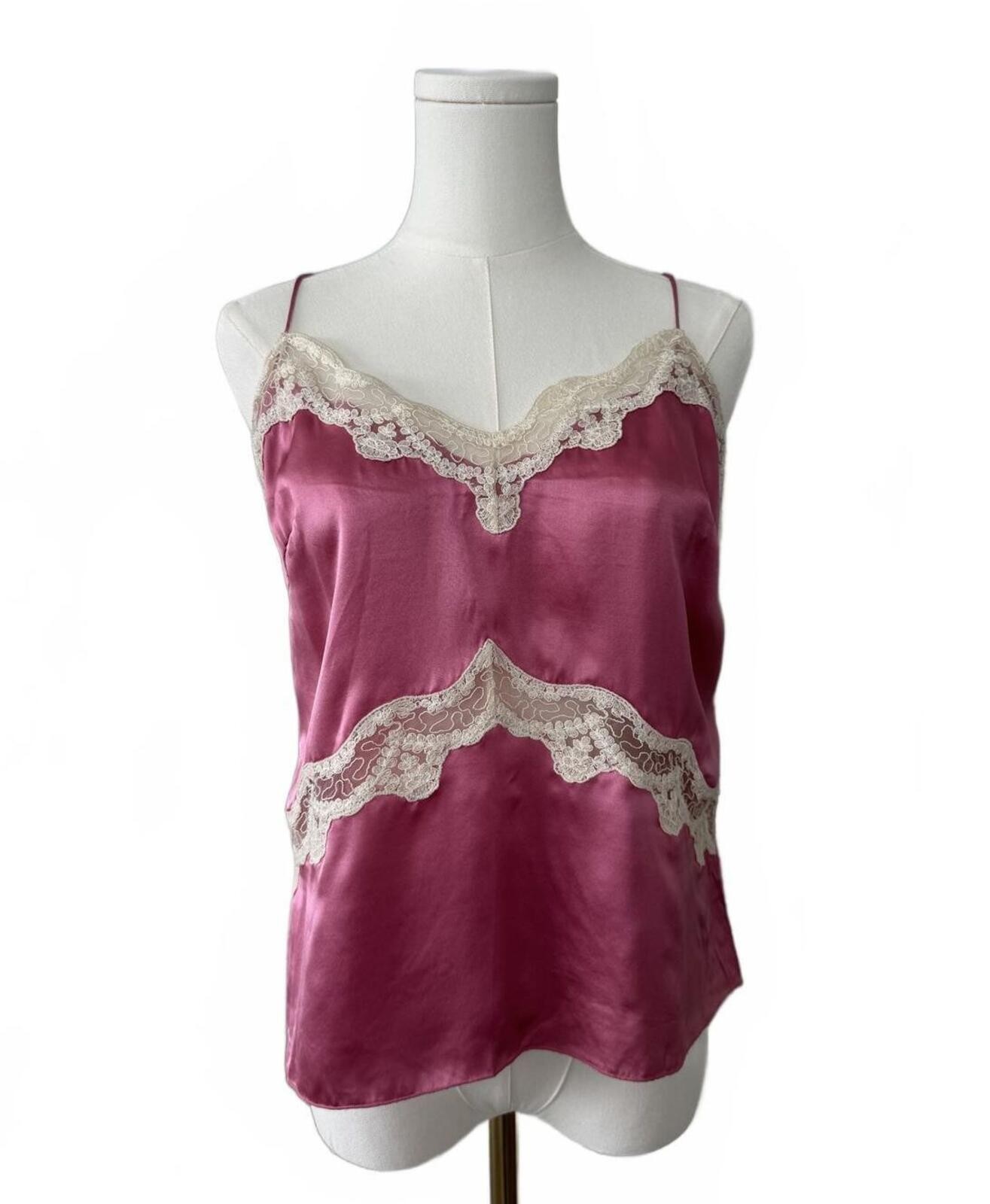 Blugirl Blumarine Pink Silk Lace Camisole Top Y2K Lingerie Cami S/M