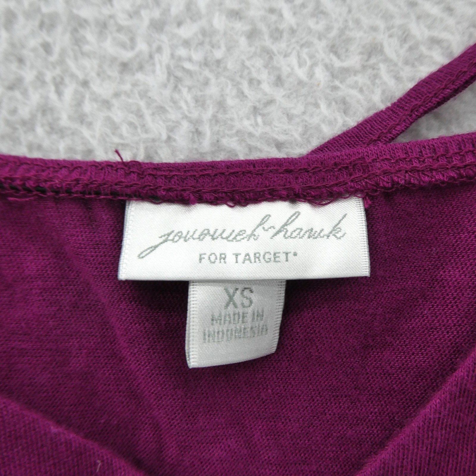 Jovovich-Hawk Top Womens Extra Small GO International Purple Ruffle Cotton Modal