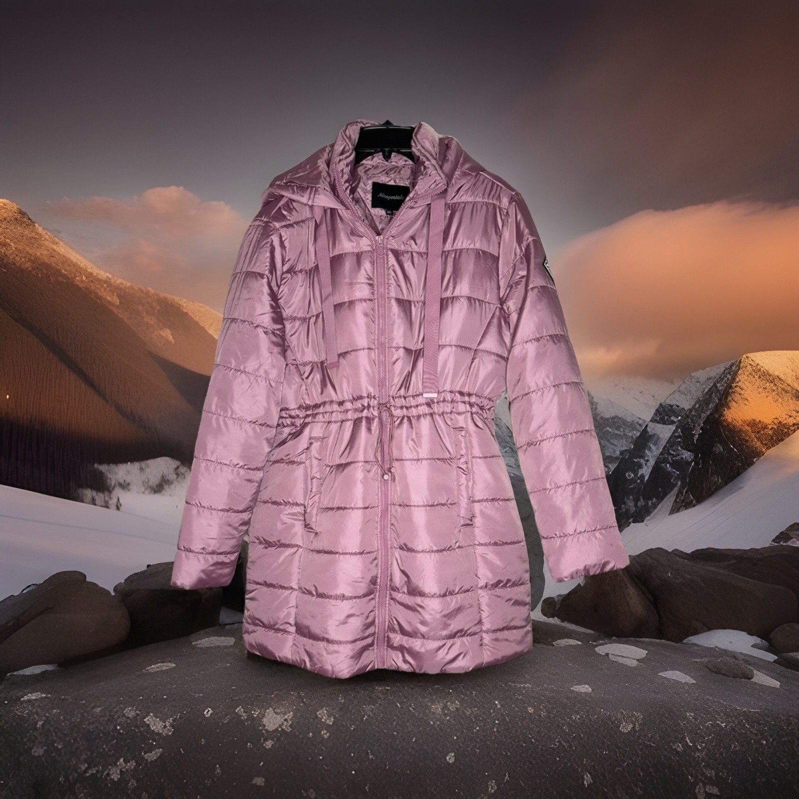 Aéropostale Women’s Puffer Jacket 1XL Mauve Orchid Quilted New With Tag