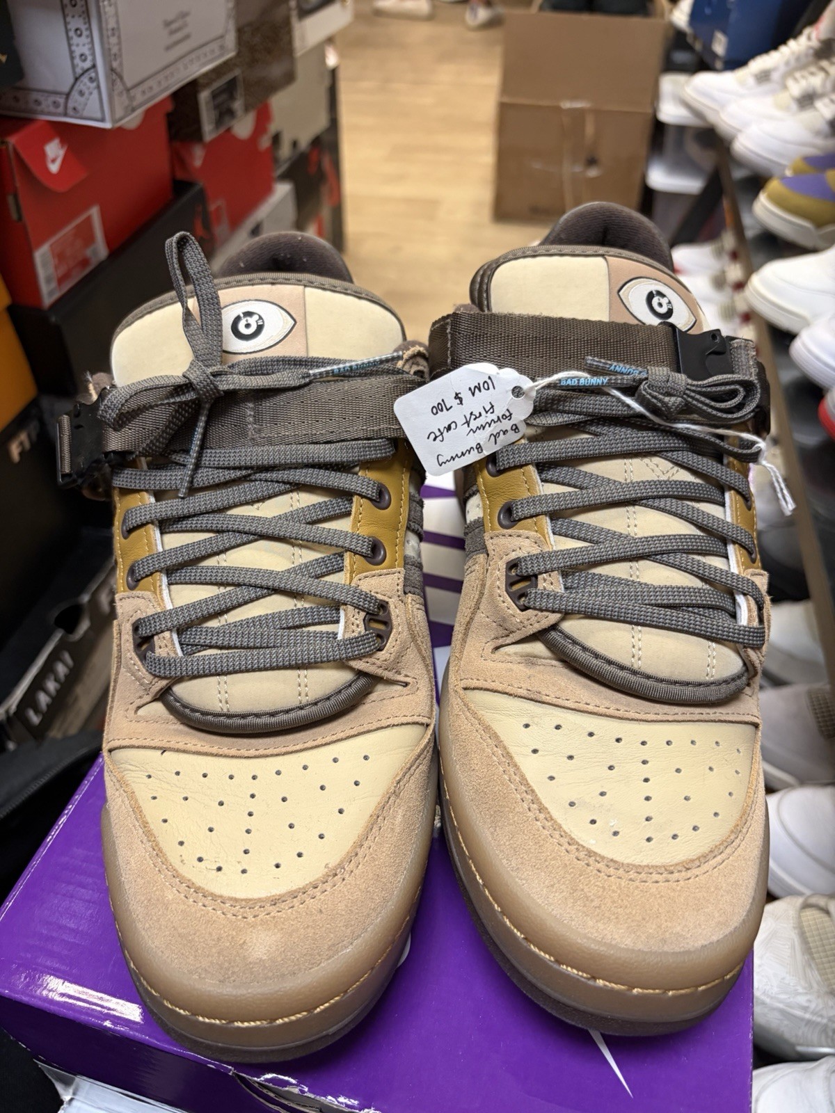 Size 10 – Bad Bunny x adidas Forum Buckle Low The First Cafe USED NO BOX