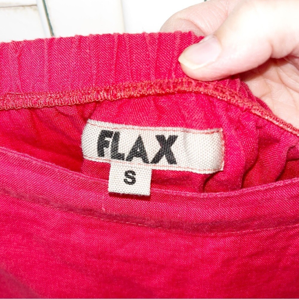 Flax Linen Pink Watermelon Red Maxi Midi Skirt Size Small