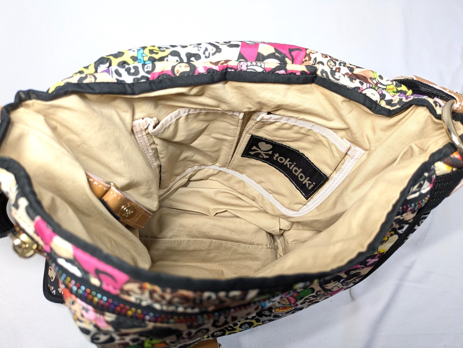 Rare tokidoki Shoulder bag Leopard w/Charm Adios 10 × 10 in Kawaii Excellent