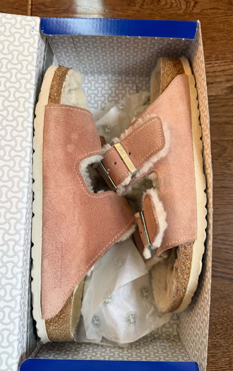 Birkenstock Arizona Shearling sandals Pink Clay size 39 (US 8-8.5) w/box used