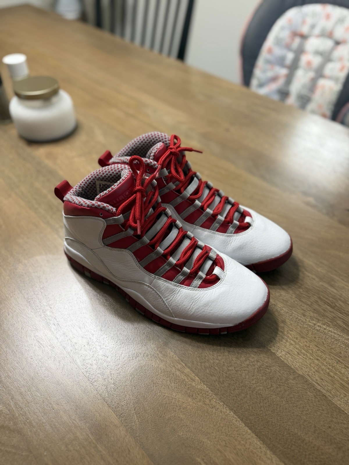 READY TO WEAR Air Jordan 10 Retro White Red Chicago Men’s US 9.5 310805-161 2005
