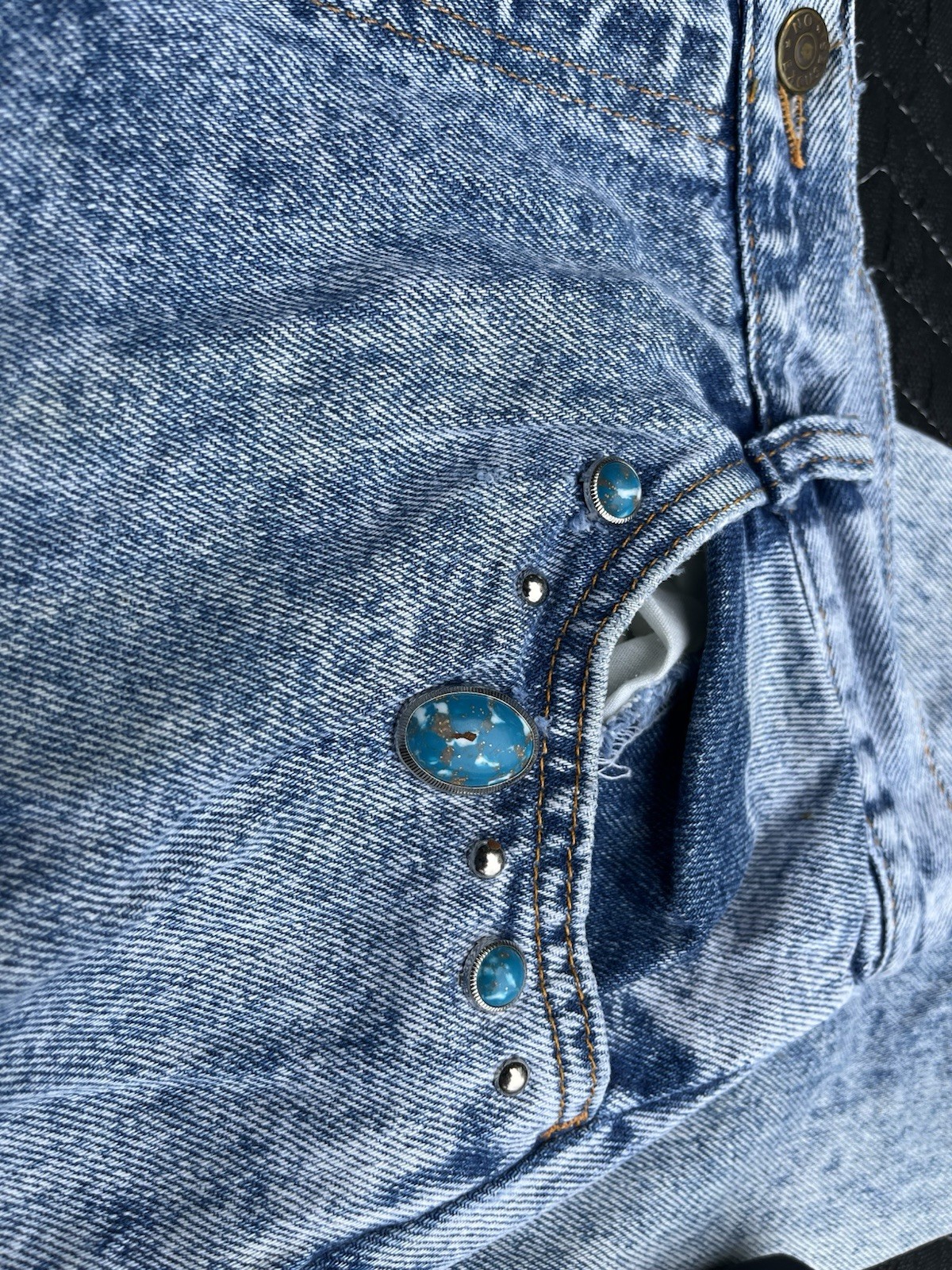 No Excuses Jeans Womens 14 Blue Acid Wash Denim Tapered High Rise Vintage USA