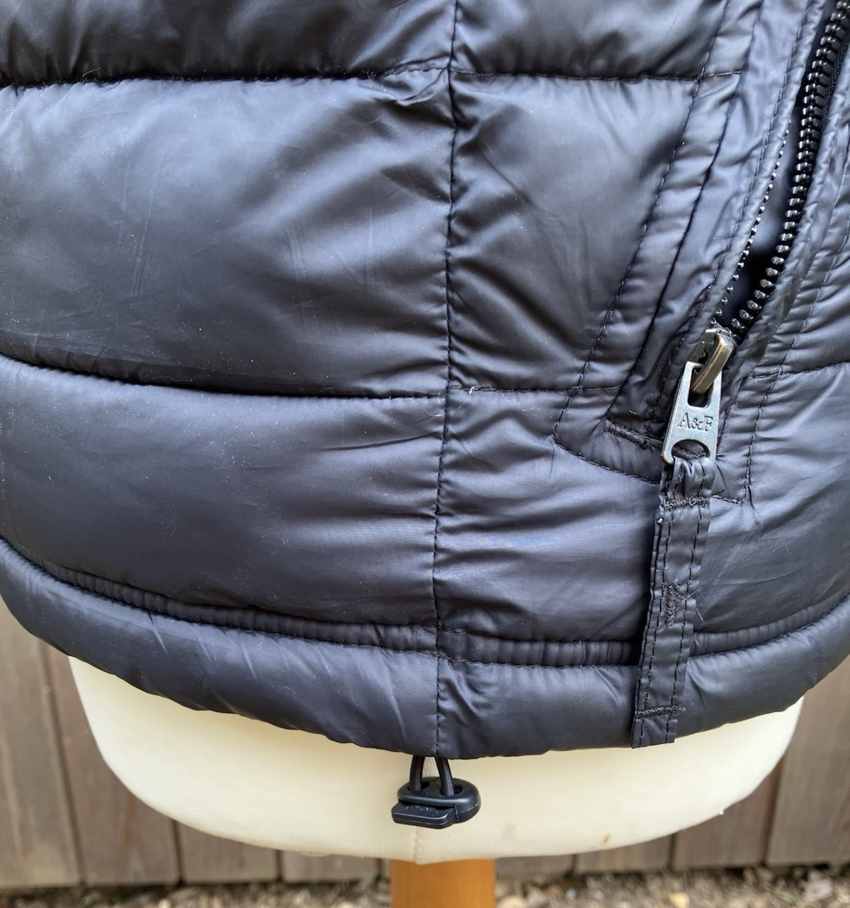 Abercrombie And Fitch Size S Small Padded Zipped Gilet Black Charity Sale