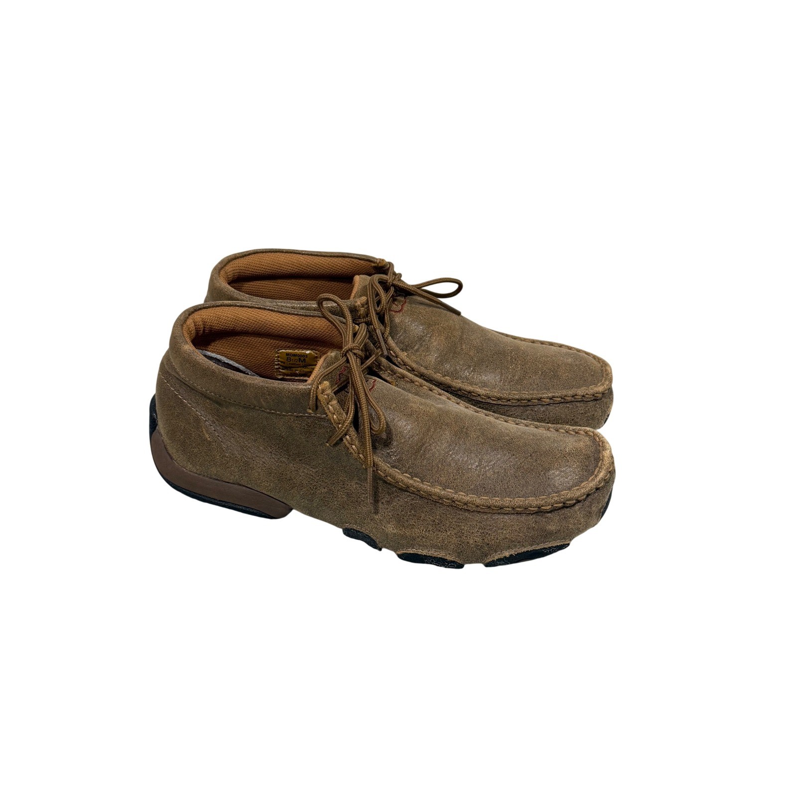 Twisted X Mens Driving Moc Brown Leather Casual Shoes MDM0003 Size 8.5 M