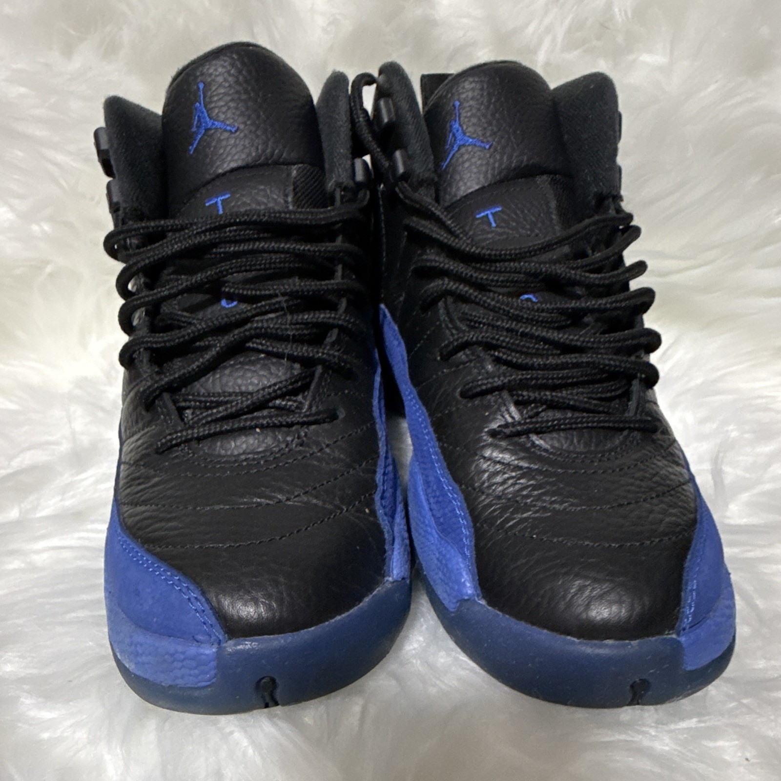 Jordan Air Jordan 12 Black/Blue Mid-Top Basketball Sneaker US 7Y 153265-014