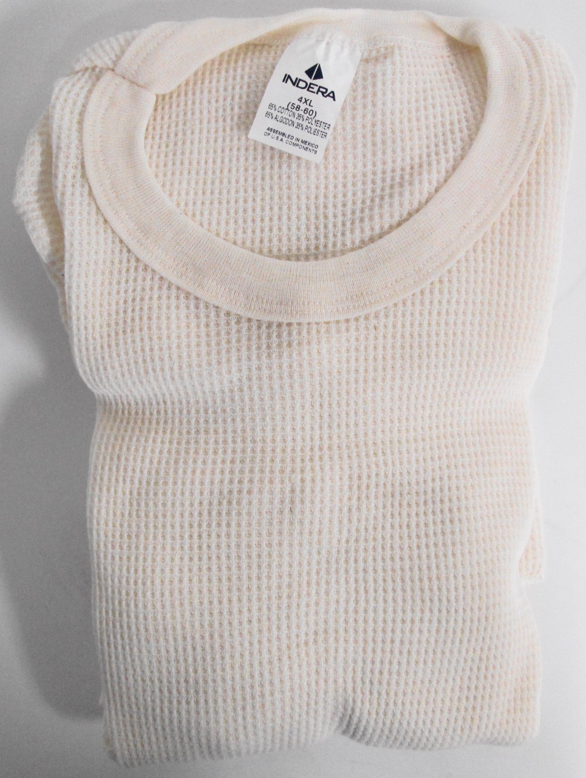 Indera Men’s Long Johns Thermal Underwear Top Shirt 4XL Waffle Weave