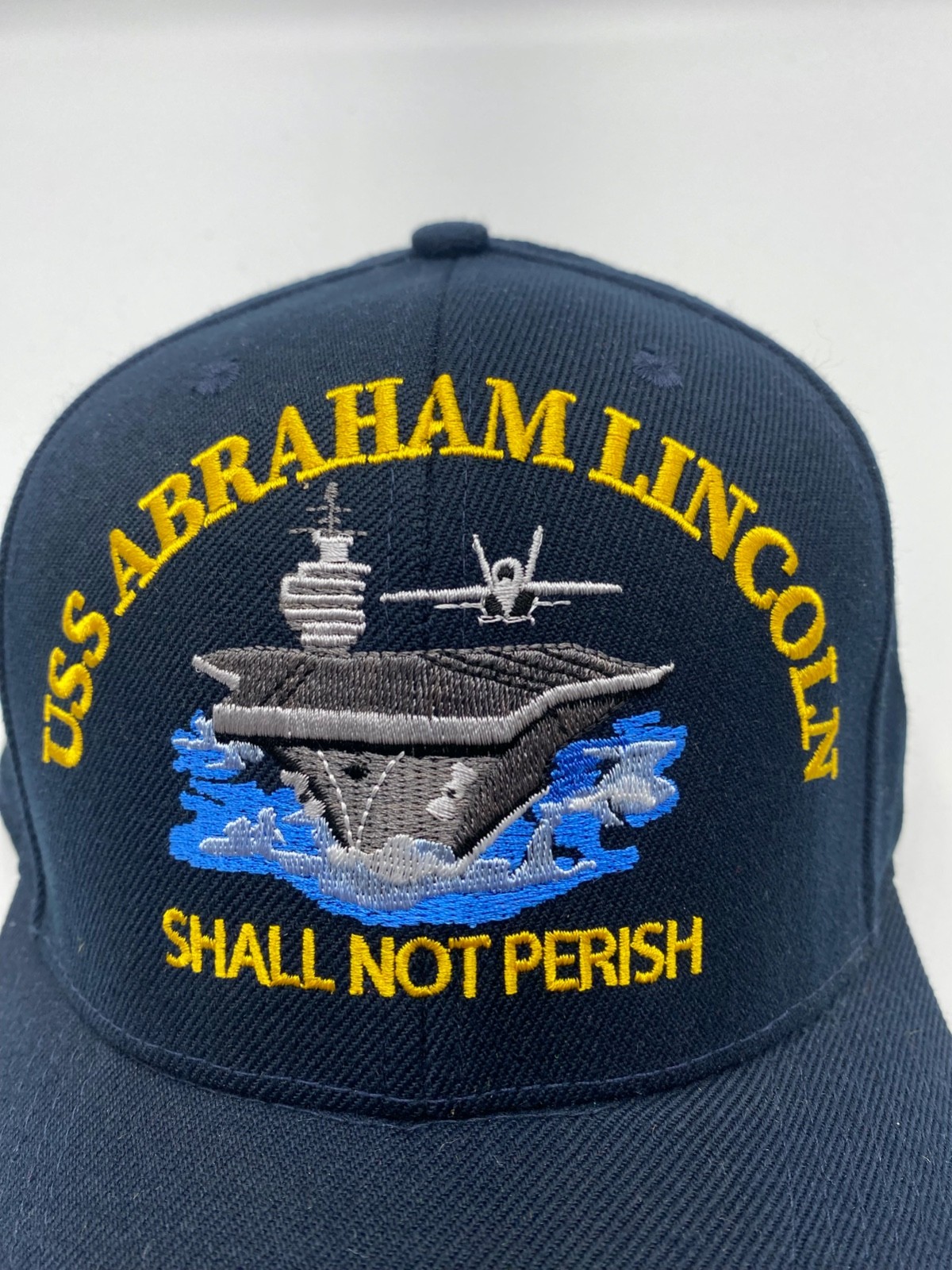 The Corps USS Abraham Lincoln CVN 72 Logo Blue Baseball Cap Hat One Size