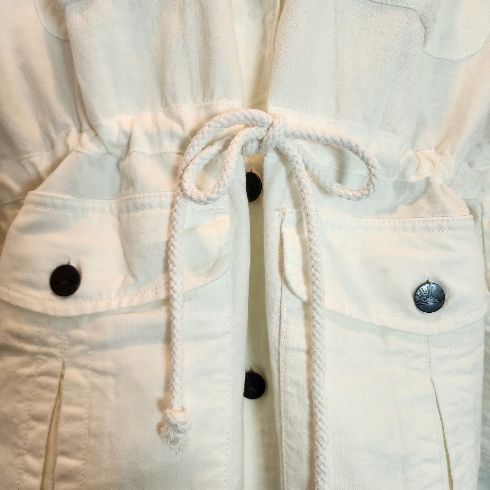 Faherty Larkspur Jacket L NWT White Linen Cotton Safari Coastal Utility $248