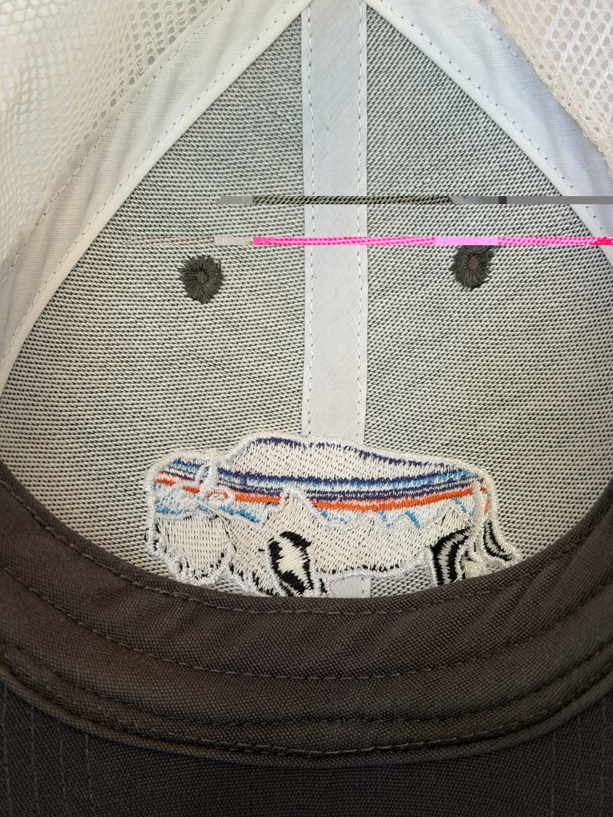 Patagonia Buffalo Bison Logo Hat / Cap One Size Gray Trucker Mesh Back