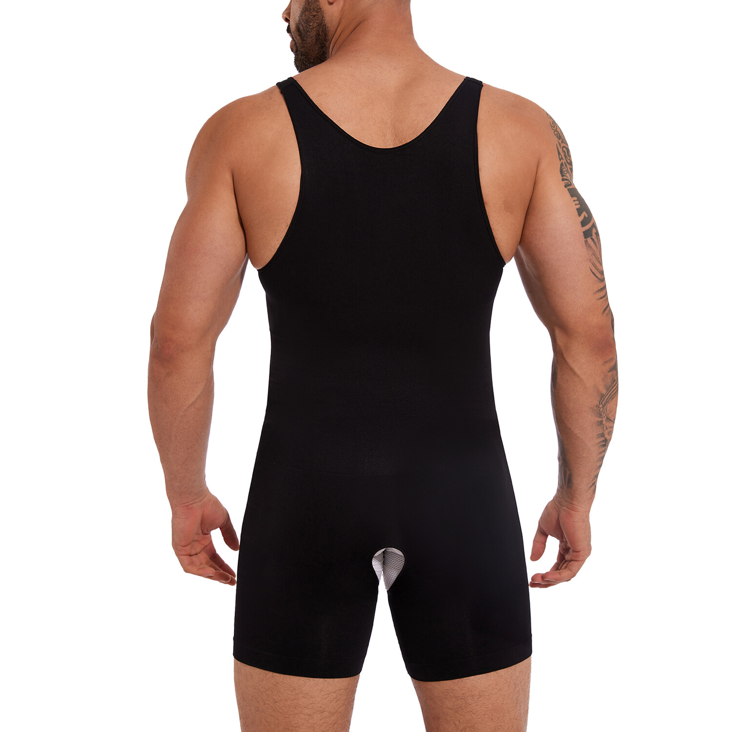 Men’s Full Body Shaper Slimming Compression Bodysuit Thigh Slimmer Shapewear