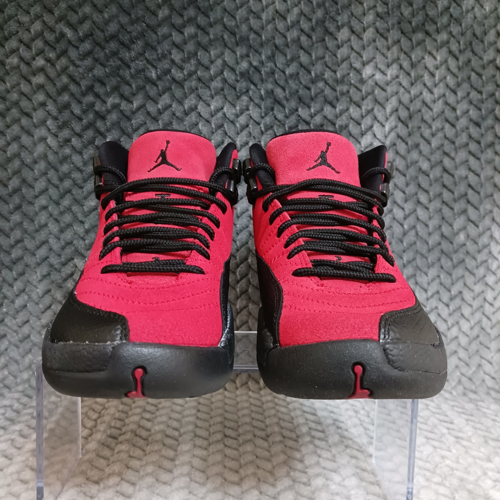 Air Jordan 12 Retro GS Reverse Flu Game Varsity Red Black Sneakers Shoes Sz 4.5Y
