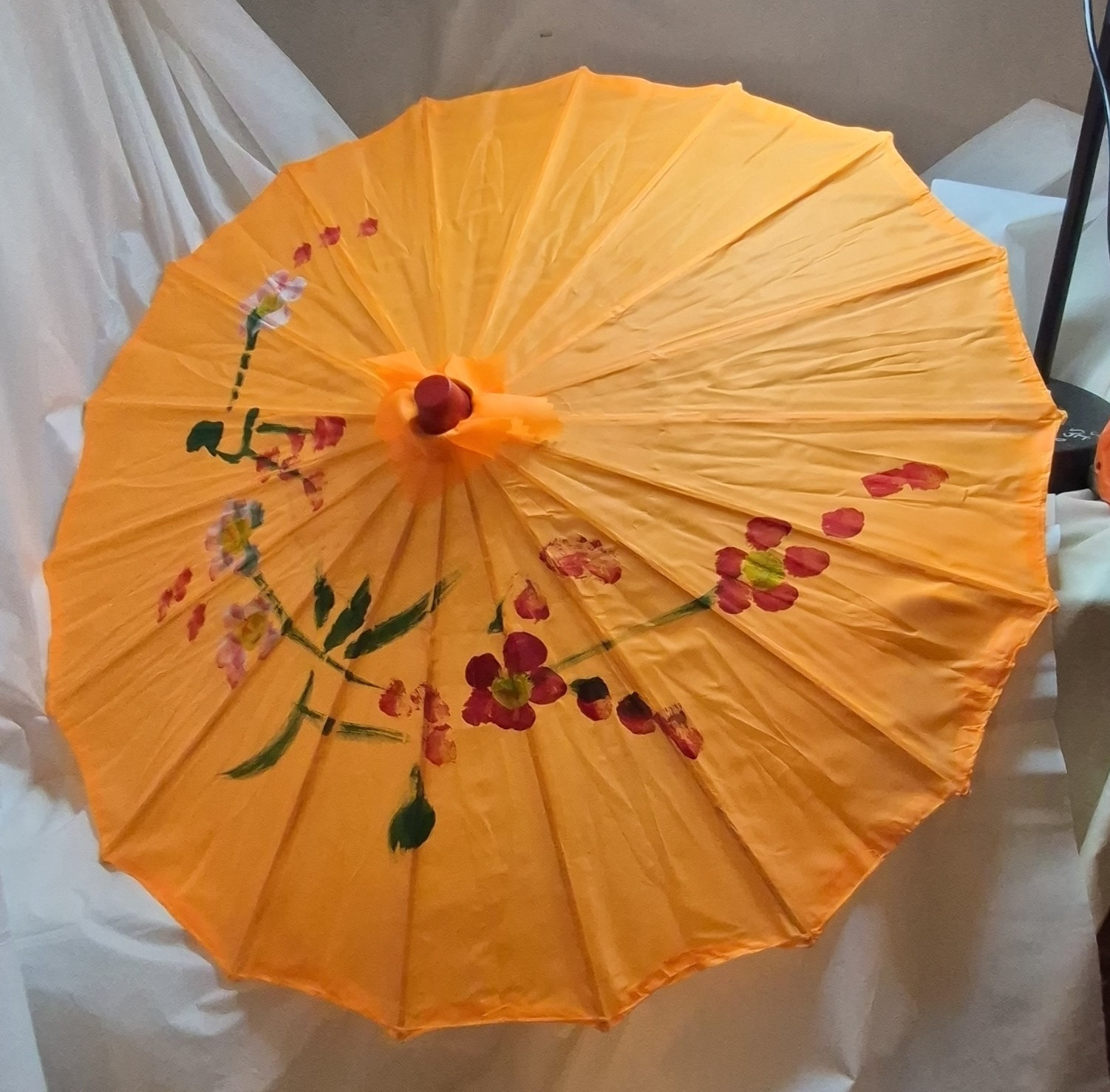 Orange Floral Pattern Fashion Umbrella Parasol for Women – Red Green White