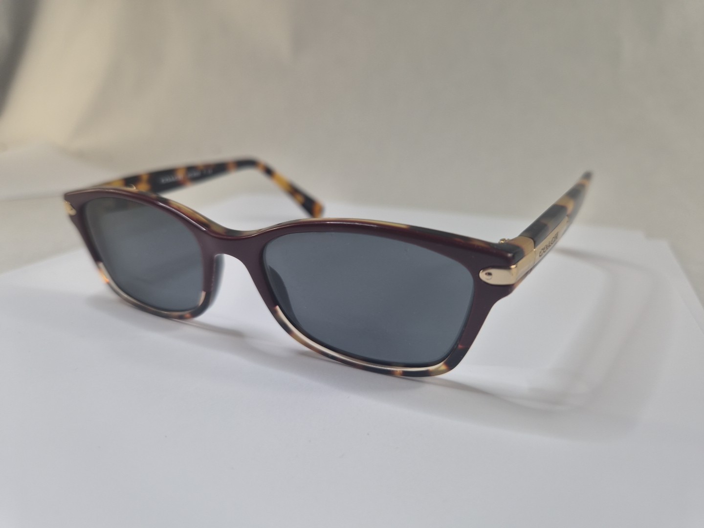 Coach Sunglasses Glasses 5437 Burgandy Tortoise, 49[]17 135, Gray Lens, HC 6065
