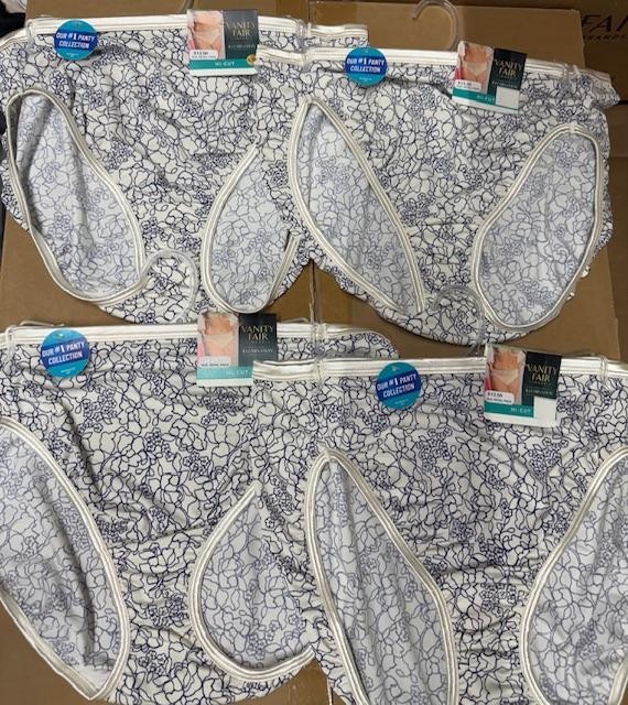 4 Pcs Vanity Fair Illumination HI-CUT Brief 13108 TRANQUIL LACE PRINT 6~7~8~9~10