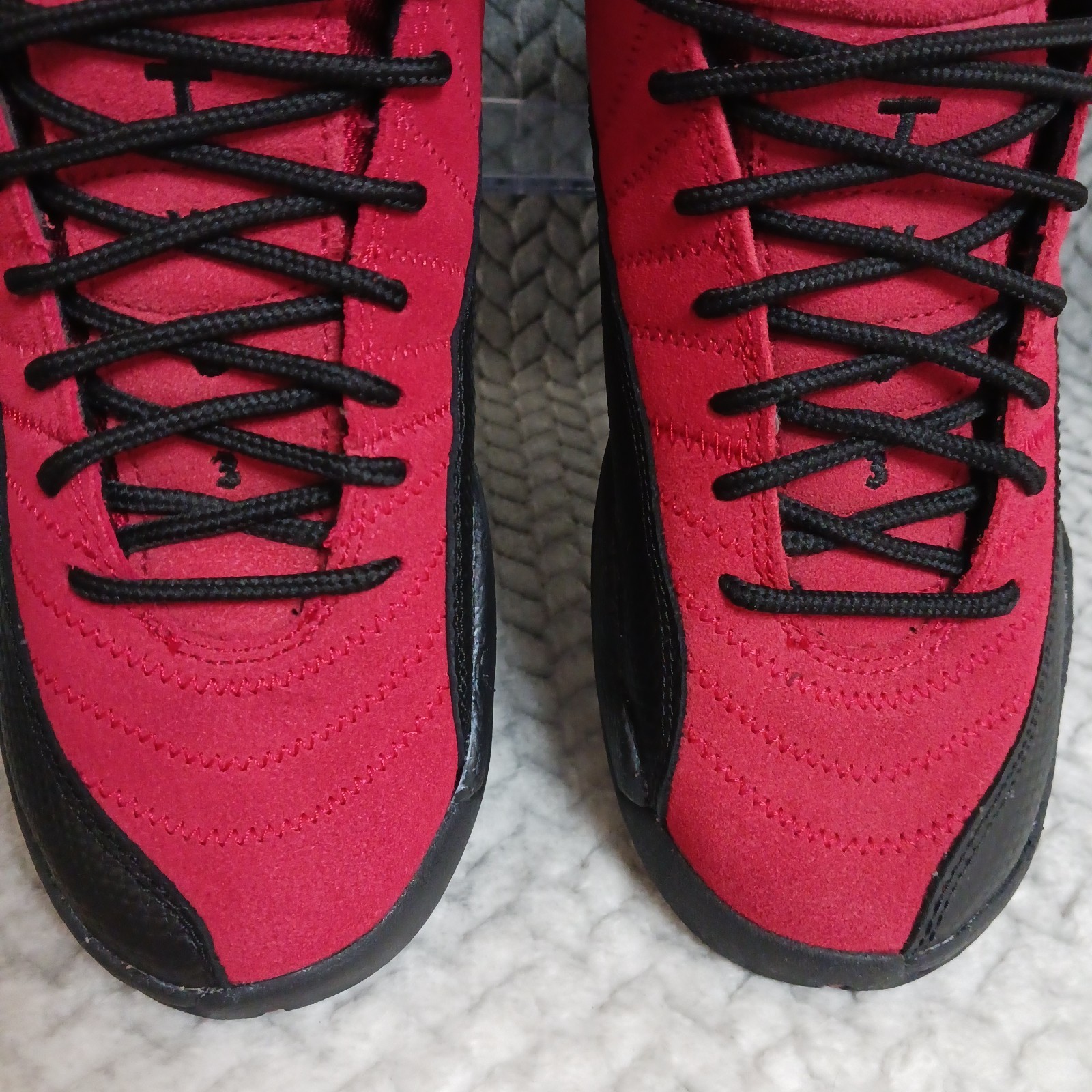 Air Jordan 12 Retro GS Reverse Flu Game Varsity Red Black Sneakers Shoes Sz 4.5Y