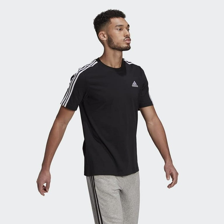 ADIDAS Men’s Essentials 3-Stripes Tee Black / White