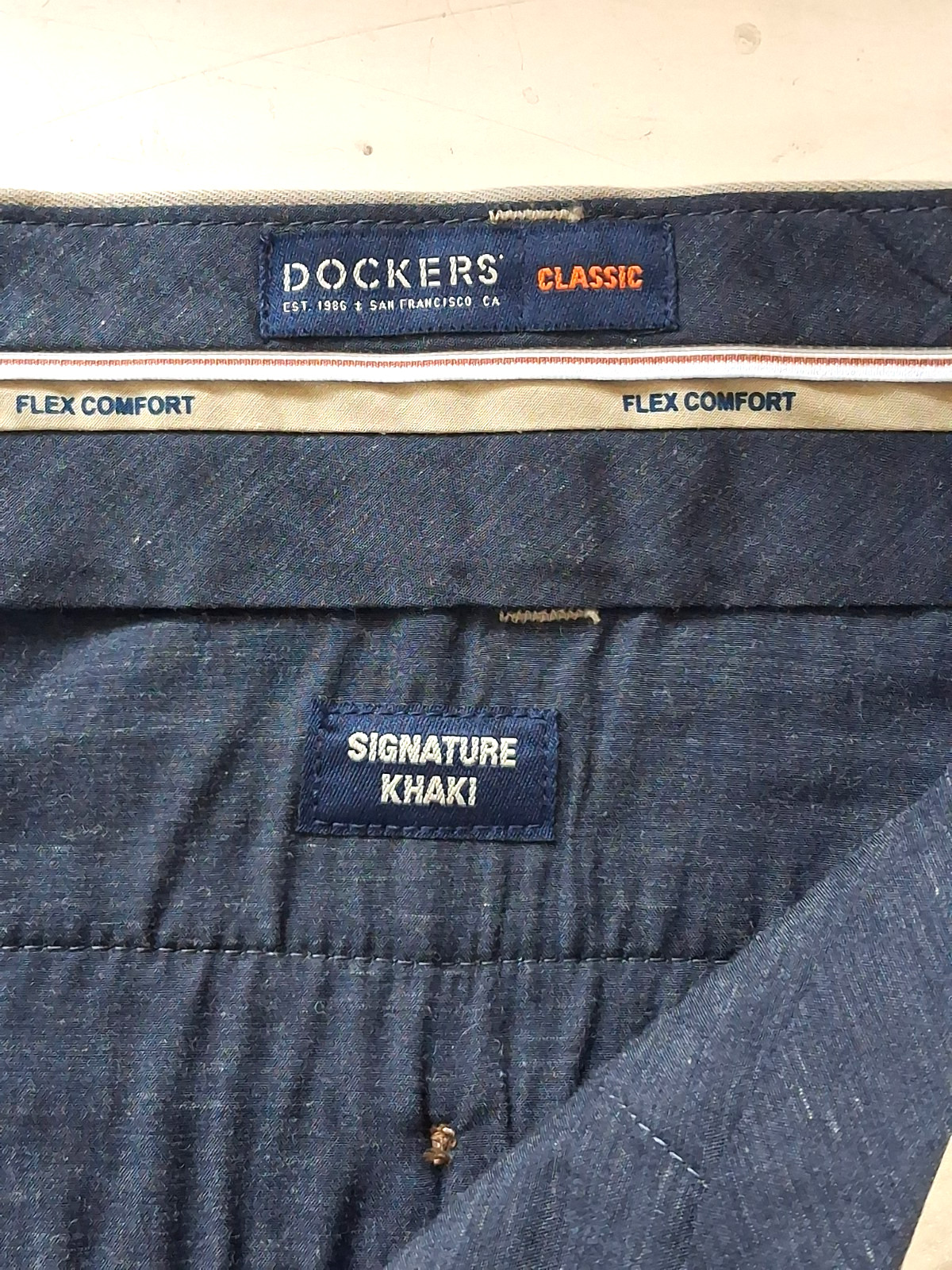 Dockers Pants 52 X 30 Big & Tall Light Khaki Classic Fit Pleated Flex Comfort