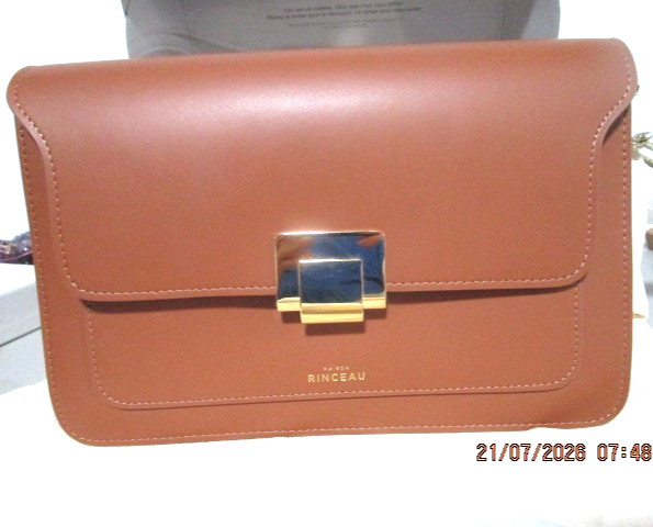 Rinceau Paris “Le Sac Apollon” handbag in camel, NWT calf leather- suede lined