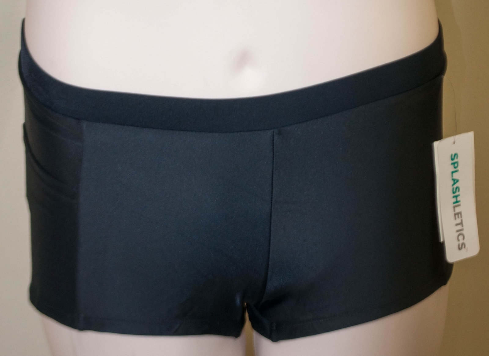 Splashletics Ladies Solid Black Boy Shorts Bottom Swimwear MSRP $49 Pick Size