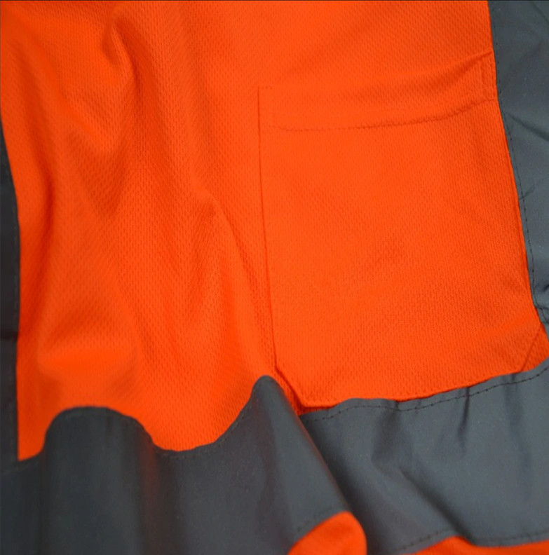 Hi Vis ANSI Class 3 Reflective Safe Orange Short Sleeve T-shirt Black Mesh Front