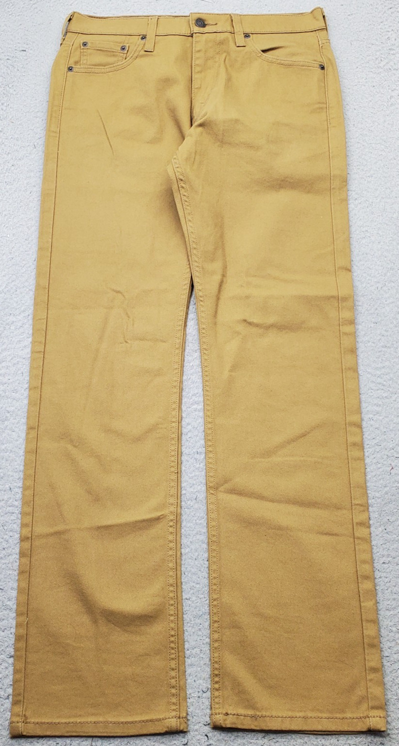 Levi’s 513 Jeans Mens 30×32 Tan Stretch Red Tab Straight Leg Grunge Streetwear