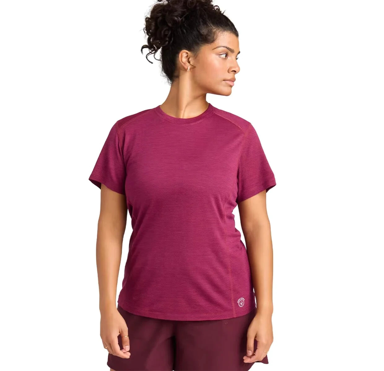 allbirds Women’s Natural Run Short Sleeve Tee Thrive Crimson Size S/M