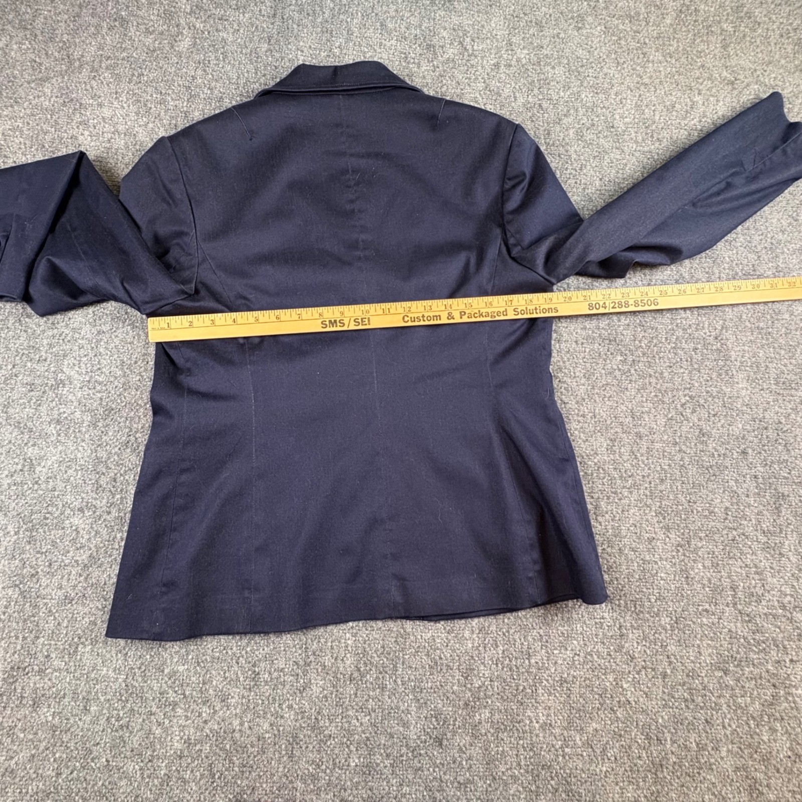 NY&CO City Blazer Womens 14 Navy Minimalist Classic Preppy Dark Academia Office