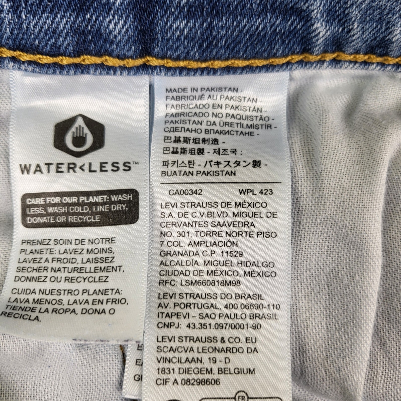 Levi’s 505 Regular Fit Jeans Men 36×30 Blue Excellent WaterLess Denim 00505-2958