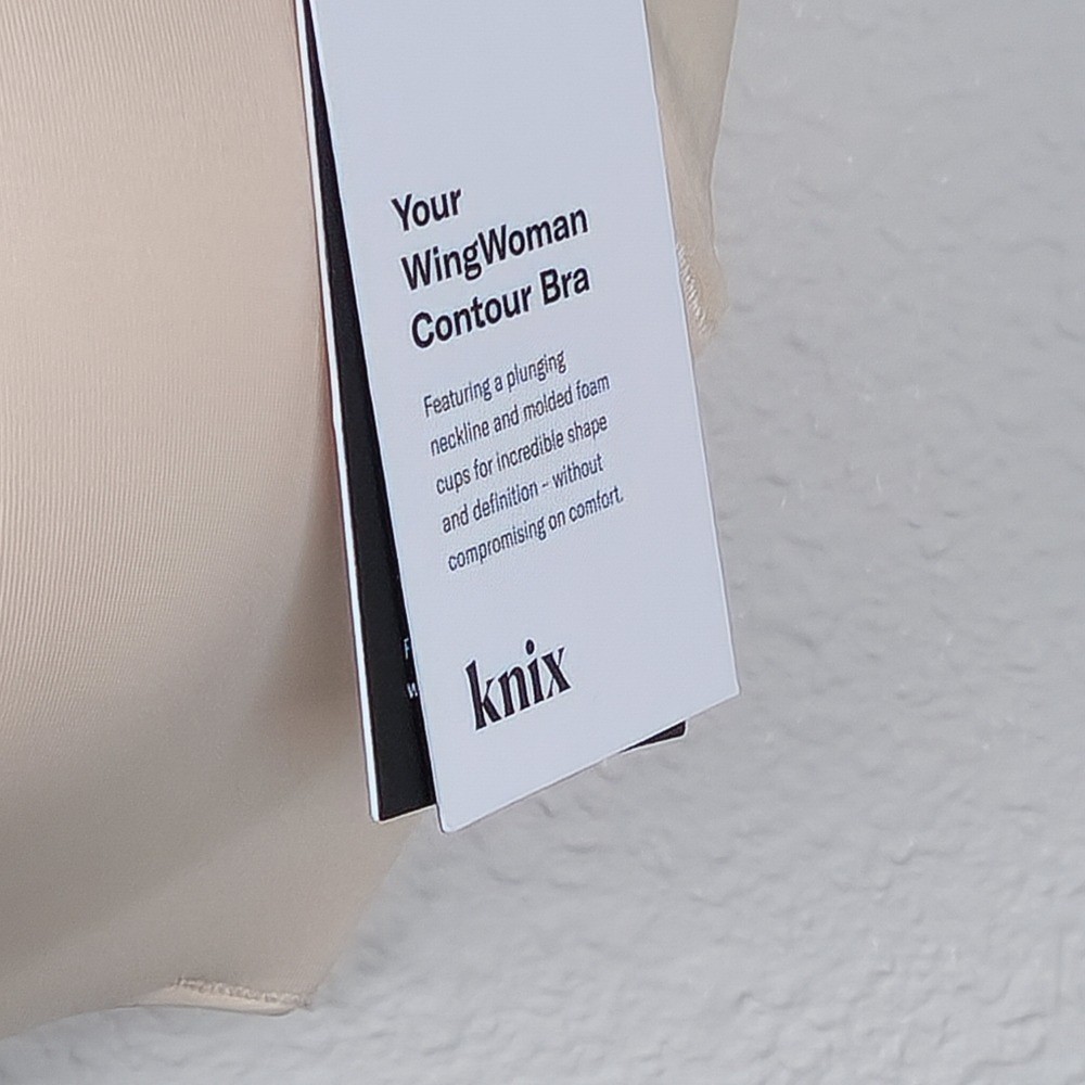 Knix Seamless Comfort Bra Beige Size 7 Wireless Full Coverage Smooth Feel 34/36