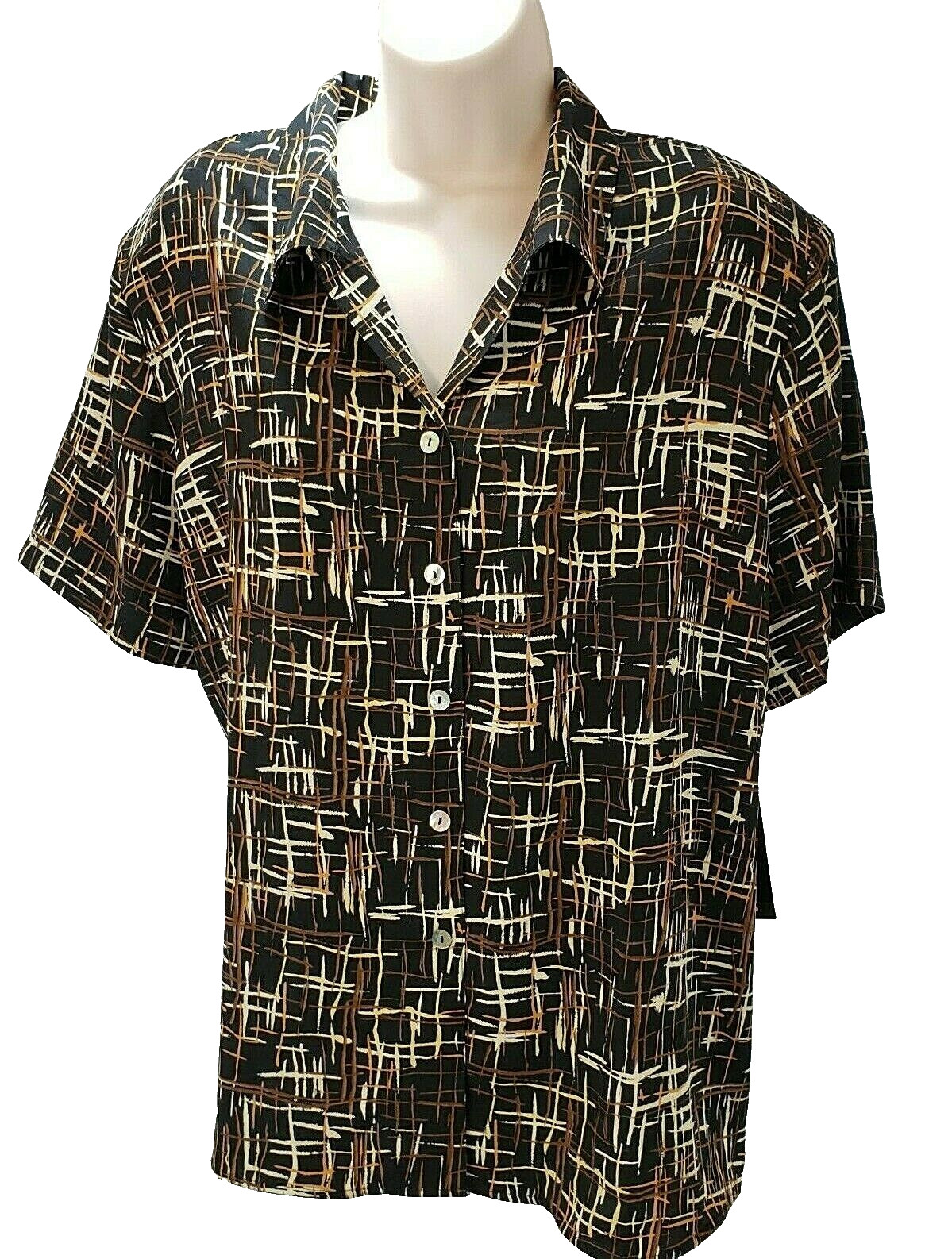 Impressions Size XL Short Sleeve Multicolored Shoulder Pads Woman’s Shirt
