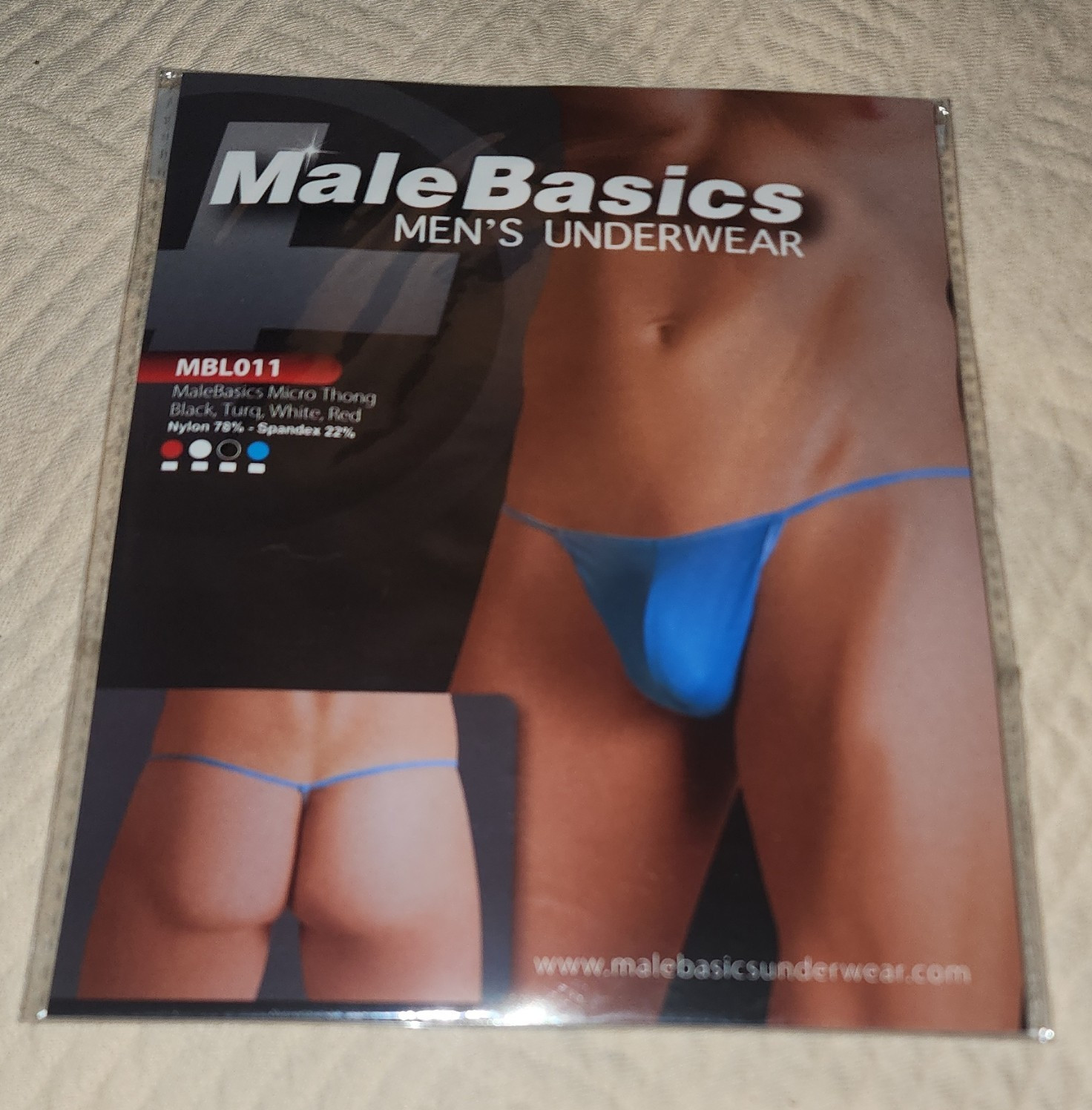 MaleBasics Micro Thong Men’s Underwear Turquoise S/M Nylon/Spandex MBL011