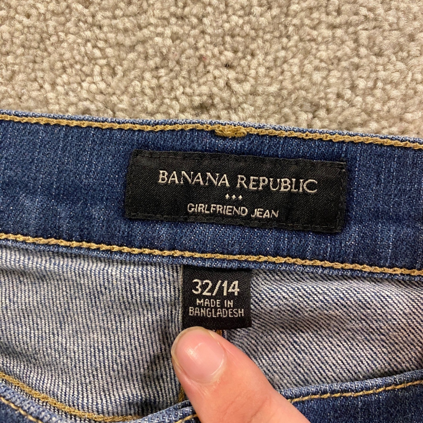 Banana Republic Girlfriend Jean Womens 32/14 Blue Cactus Embroidered