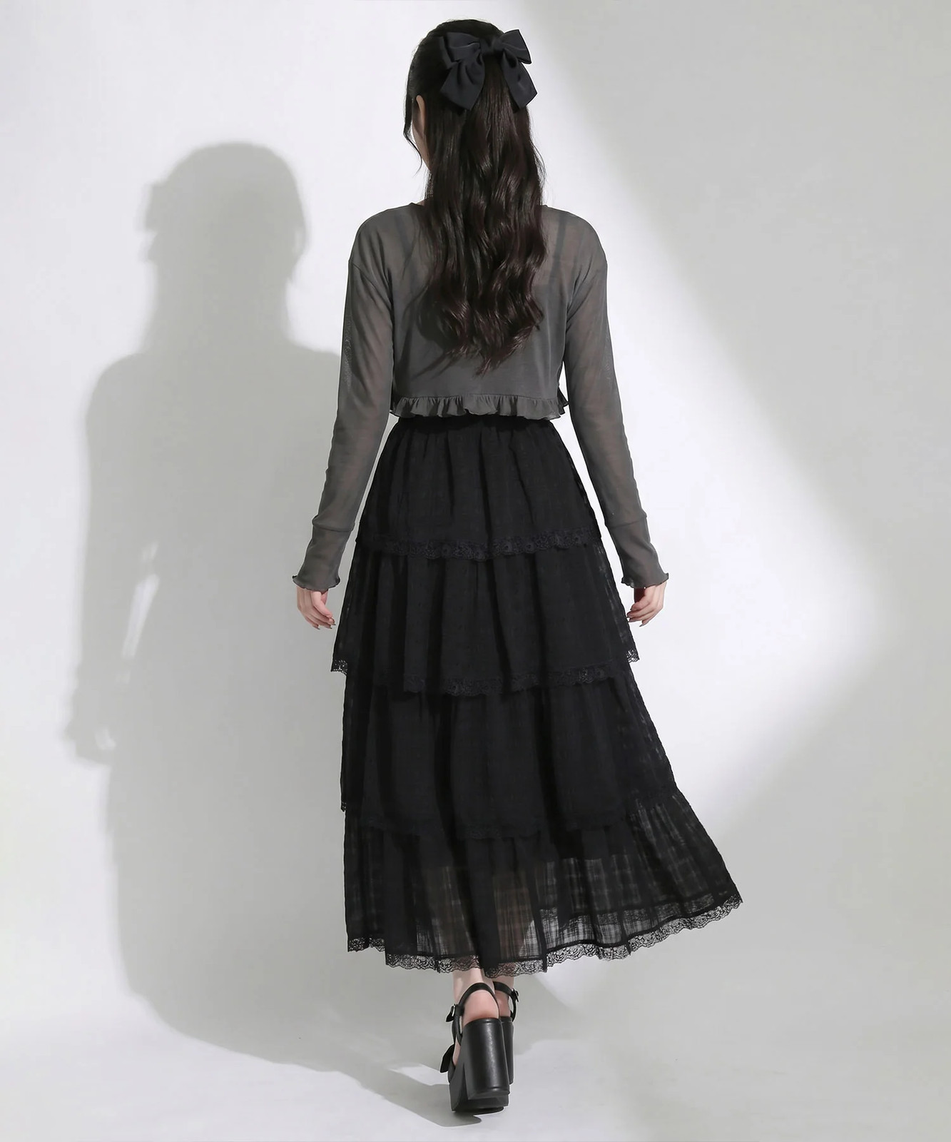 5 Way sheer bolero set tiered long cami dress Jirai New