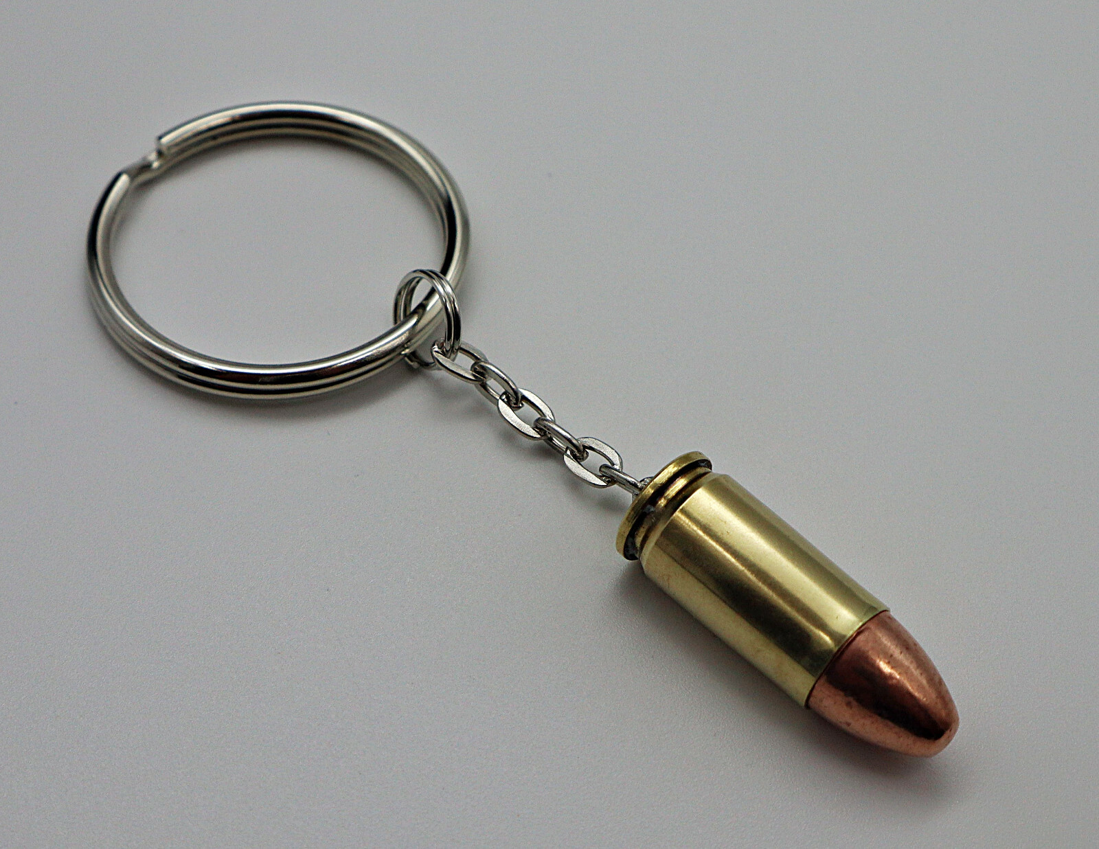 Real Bullet Keychain 9mm 115gr Round Nose with Round or Flat Key Ring