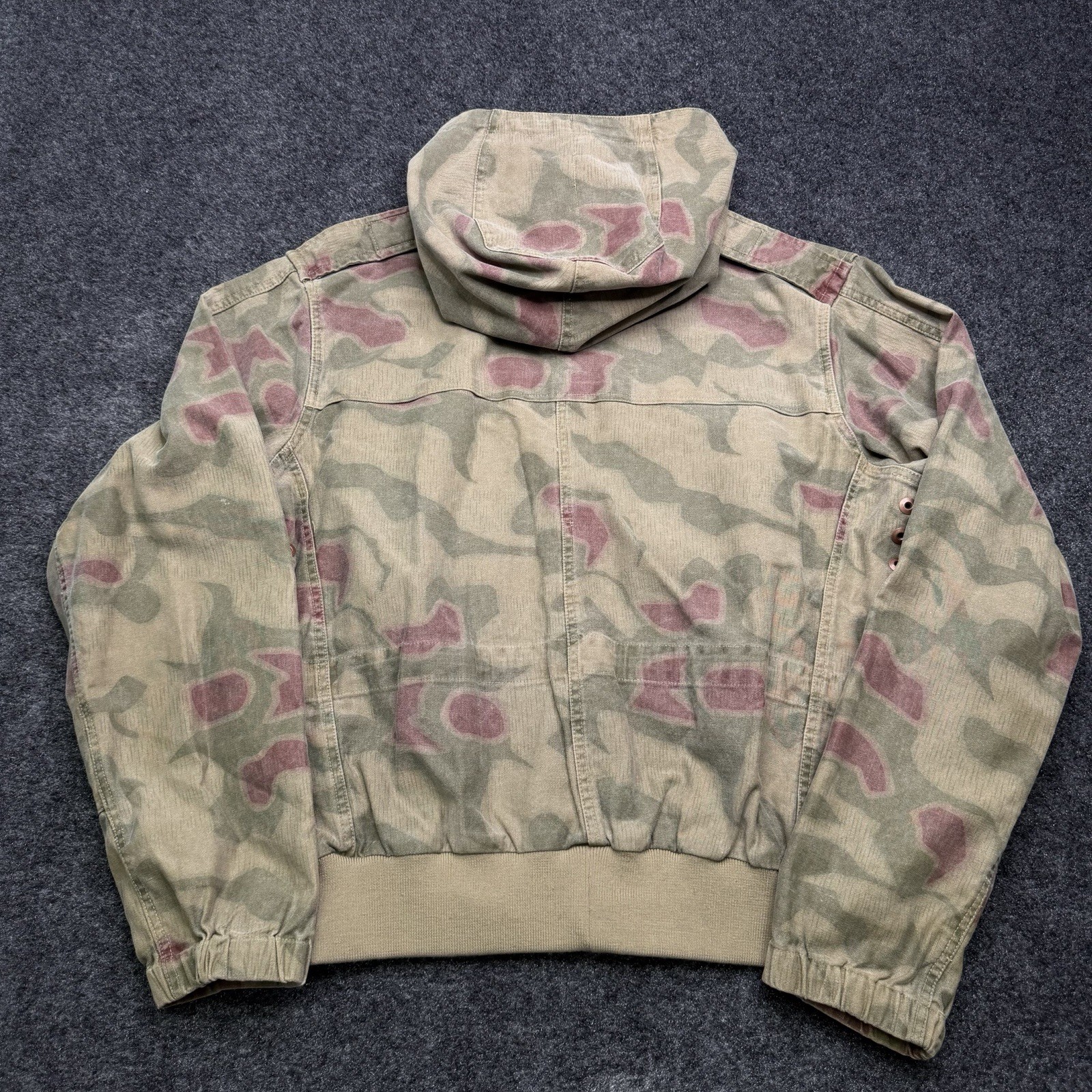 Vintage Mil-tec Sturm Australian Swamp Multi Camo Hooded Canvas Field Jacket LG