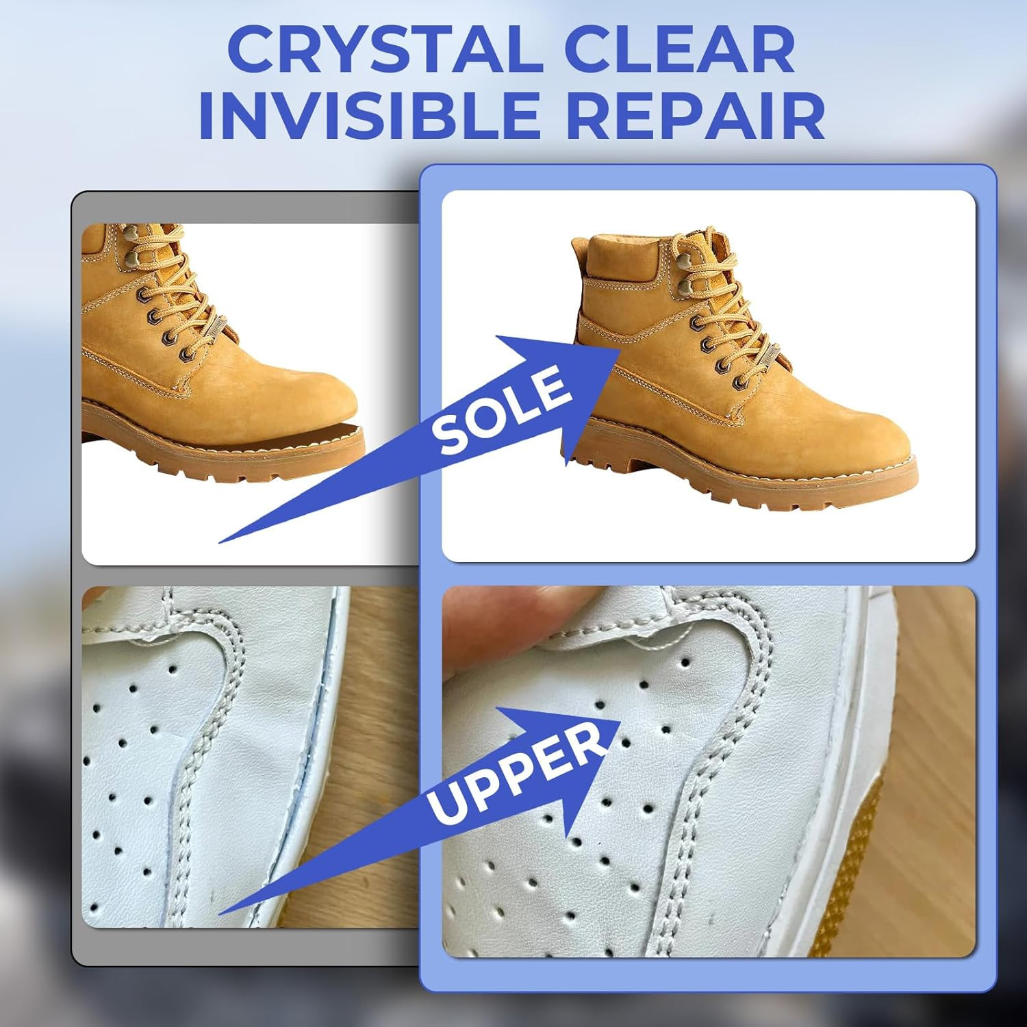 Shoe Glue, Super Clear Shoe Glue Sole Repair, Heavy Duty Repair Adhesive for Boo