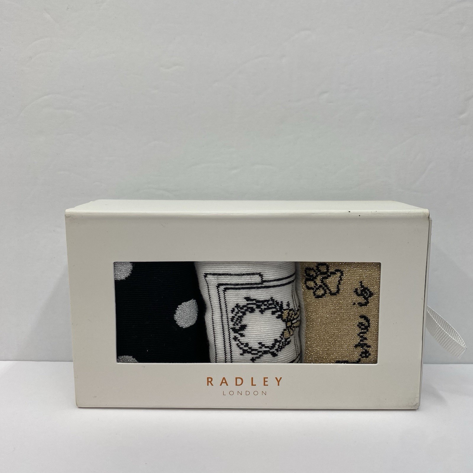 Radley London Socks Women’s In Gift Box Set of 3 Polka Dot Holiday One Size New
