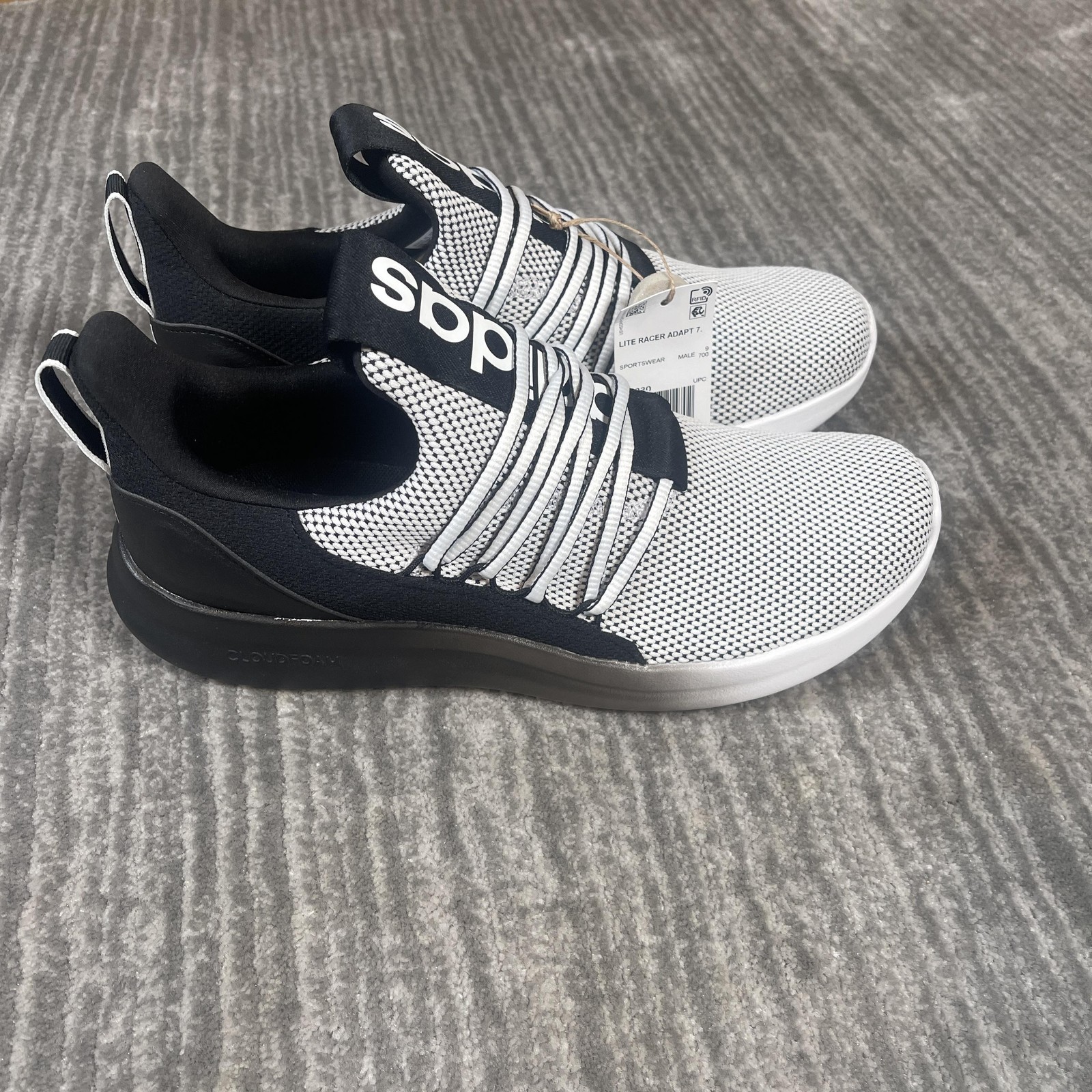 Adidas Lite Racer Adapt 7 Shoes Mens Size 9.5 White Slip On IE6330 Sneakers