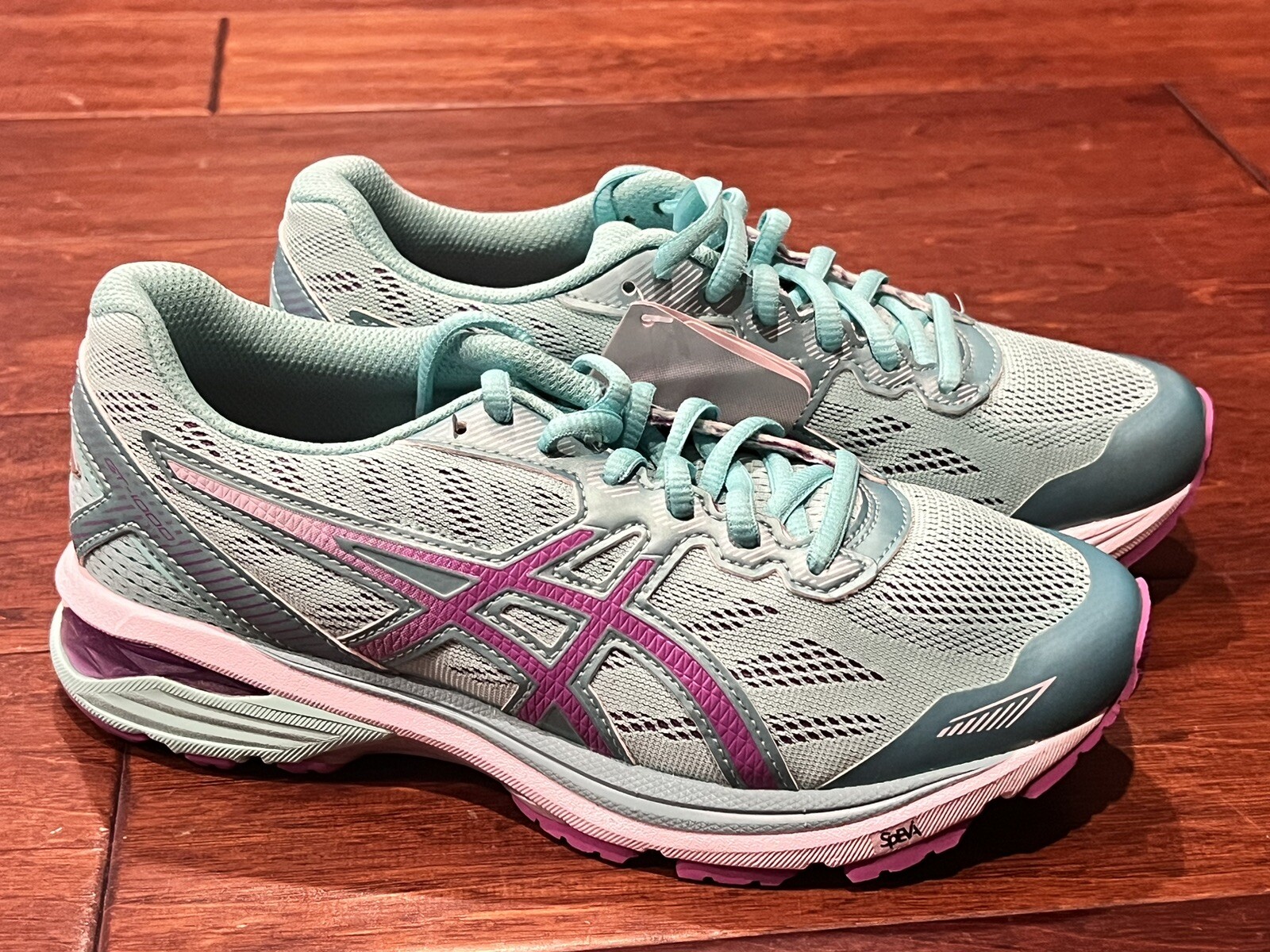 ASICS T6A8N GT 1000 5 Green White Women’s 6 D Athletic Running Sneaker Shoes NEW