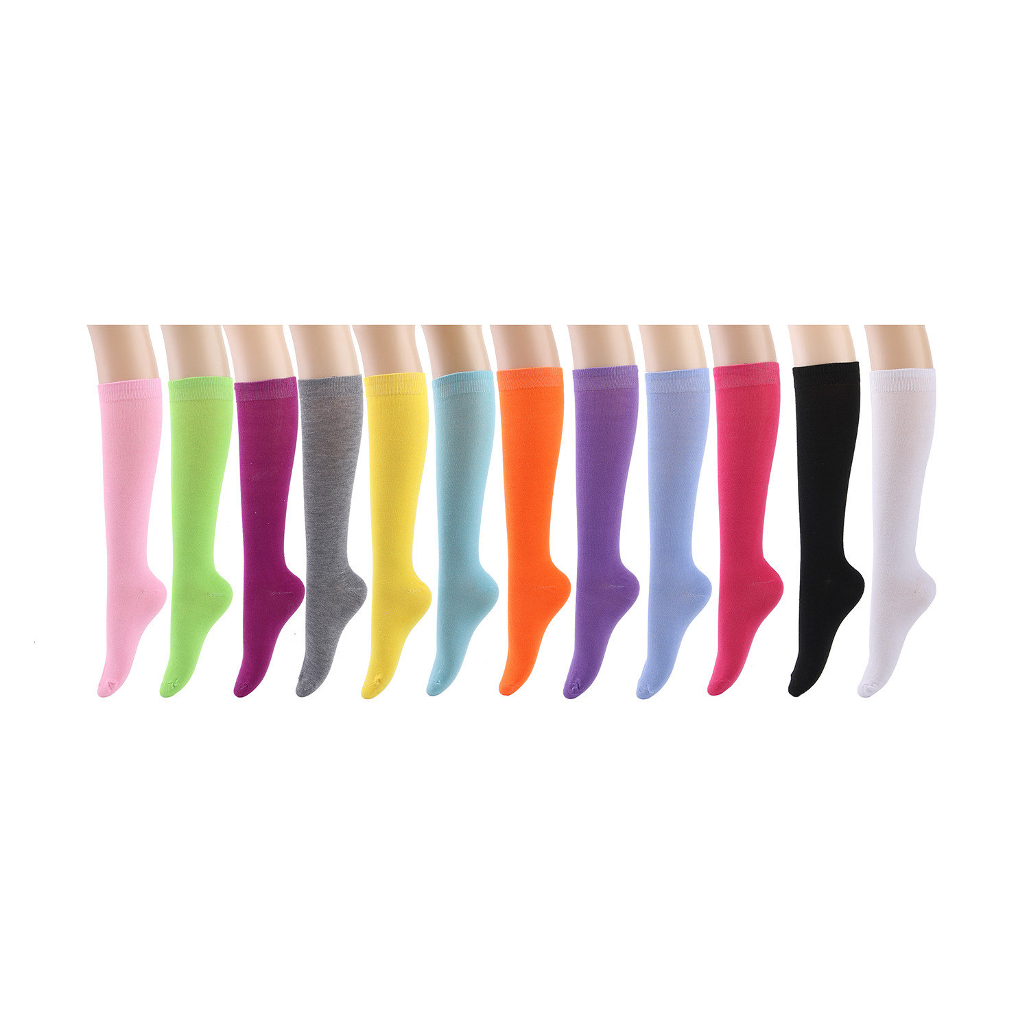 Knee High Socks Women lady Girl Uniform School 12 Pairs Size 9-11 Wholesale Lot