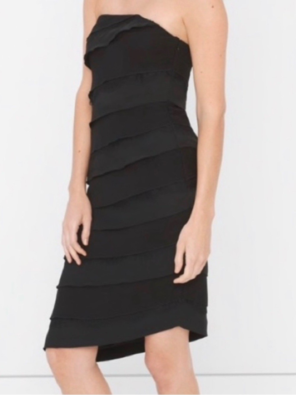 White House Black Market Strapless Tiered Lace Dress Size 10
