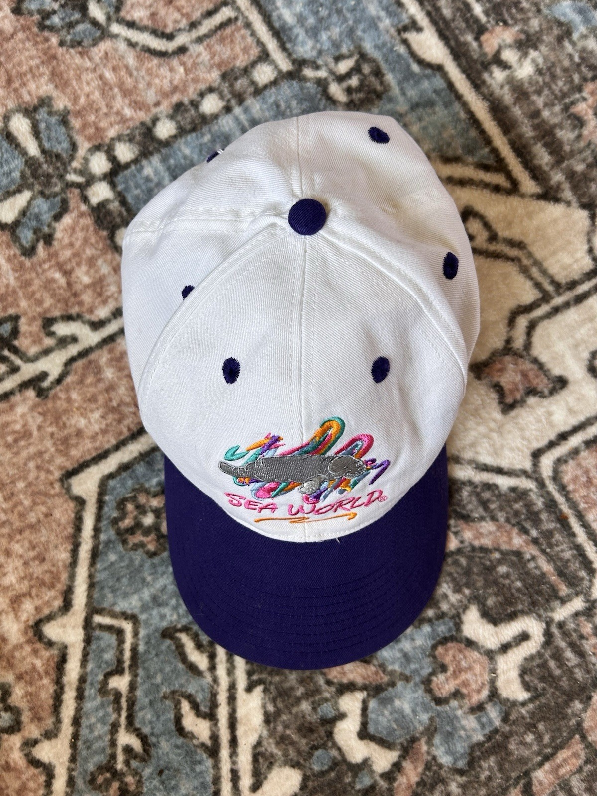 Vintage 80s/90s Sea World Snapback Hat Sithbembroidered Logo Made In Taiwan