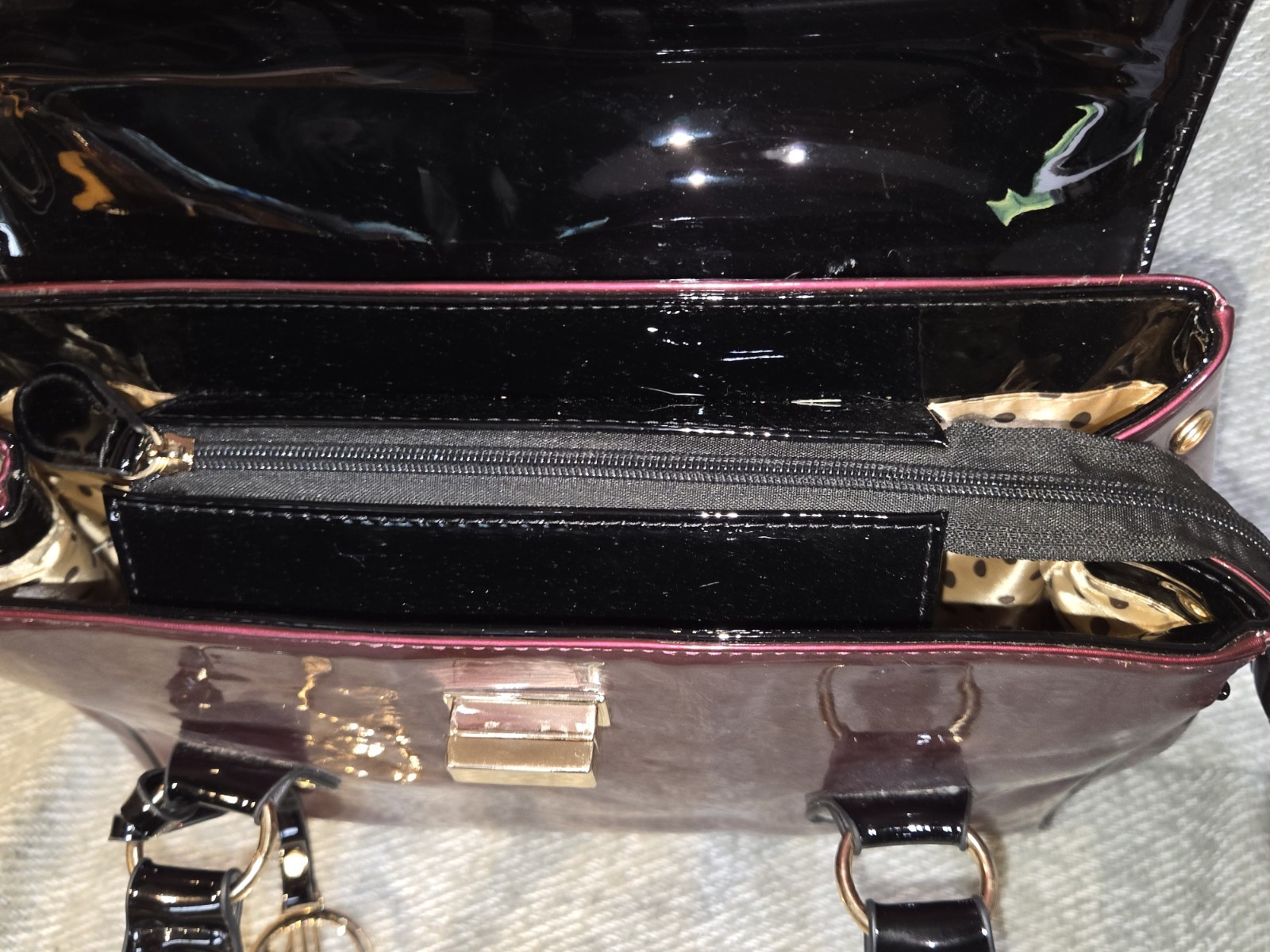 Julia And Michael Burgandy Black Handbag Purse Set