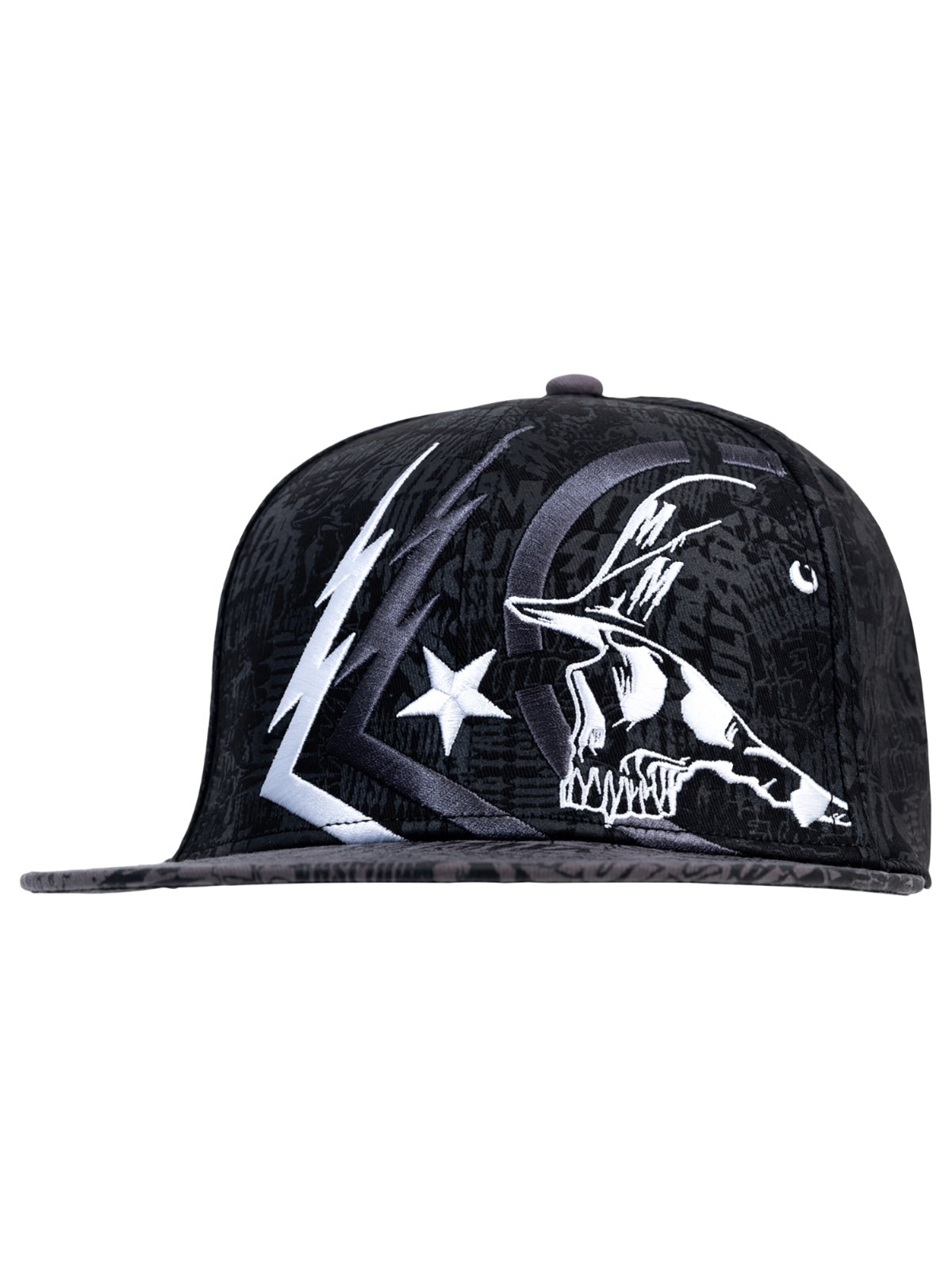 Metal Mulisha Men’s Ghost 3 Flex Hat Motocross Skull and Helmet FMX Baseball Cap