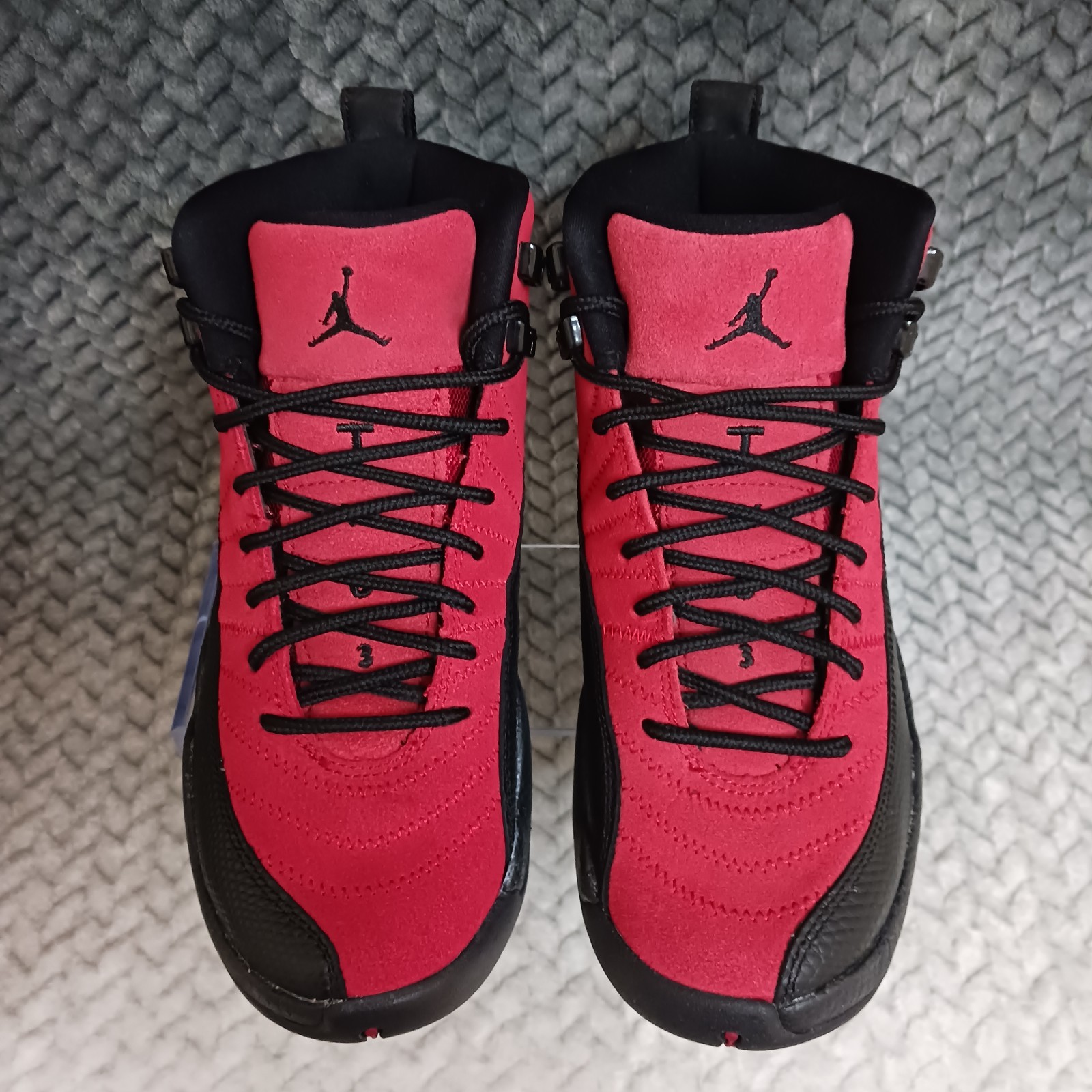 Air Jordan 12 Retro GS Reverse Flu Game Varsity Red Black Sneakers Shoes Sz 4.5Y