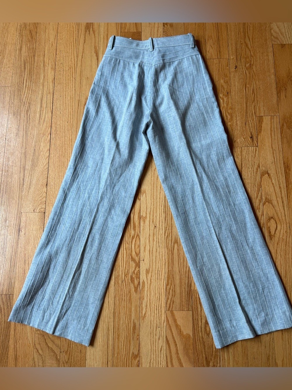 Sandro Paris Ulysse Blue Pinstripe High-Waist Wide-Leg Trousers EU 36 US 4